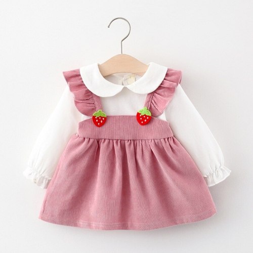 Baby Girl Fake Two Piece Casual Dresses