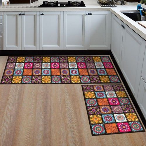 Kitchen Mat Anti-slip Area Rugs Printed Carpet Geometric Bath Mat