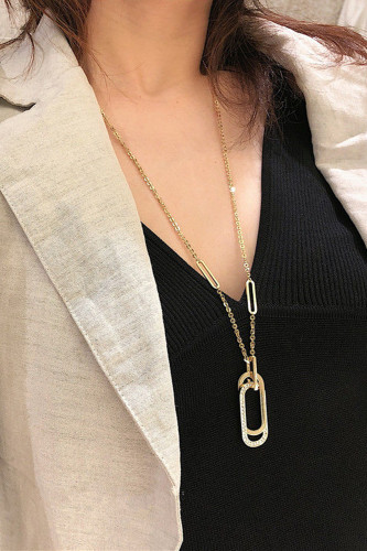 Long Sweater Chain Necklace Simple Pendant Necklace