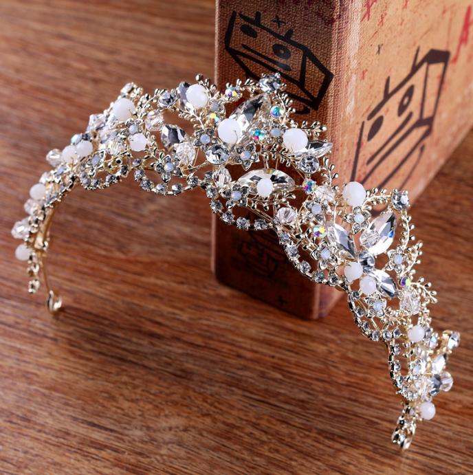 Baroque Crystal Bridal Crown Tiaras Hair Accessories