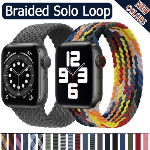 Fabric Braided Solo Loop Nylon Strap For Apple Watch