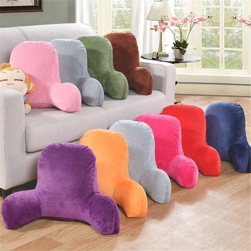 Plush Backrest Cushion with Arms Reading Rest Pillow Lumbar Pillow