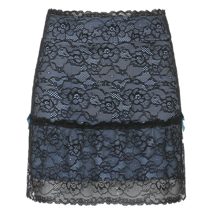Patchwork Lace Gothic Y2K Skirt Punk Style Mini Skirts