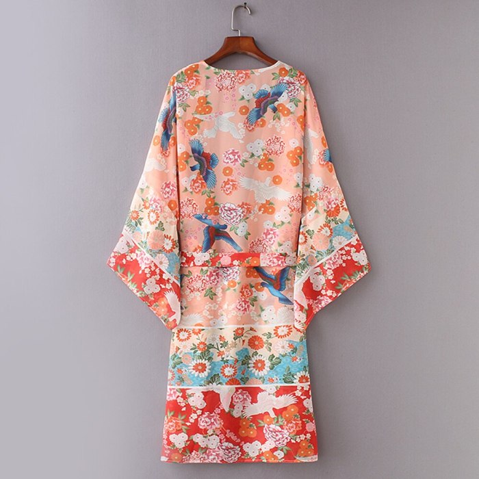 2021 Vintage Floral Print Long Kimono Plus Size Elegant Street Wear Summer Clothing For Women Tops and Blouses Boho Shirts A837