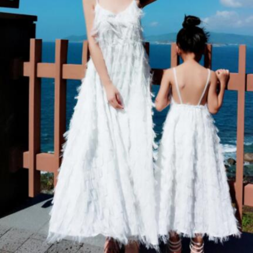 Mother Daughter Dresses Beach Chiffon Mommy And Me Dress Clothes Family Look Mom And Daughter Dress Family Matching Clothes