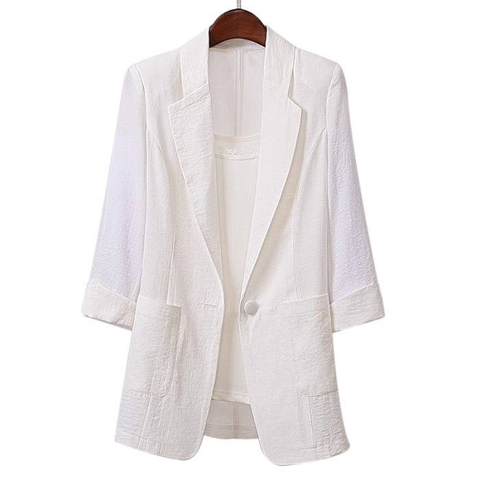 Hot Sale Cotton and Linen Long and Large Size Suit Jacket Loose Casual Fashion Suit Women'S Clothing NOV99