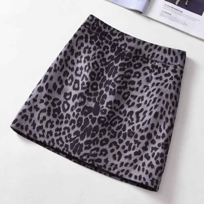 Fashion Women's Leopard Mini Bodycon Skirt High Waist Slim Short Pencil Skirt Spring Autumn Y2k Skirt