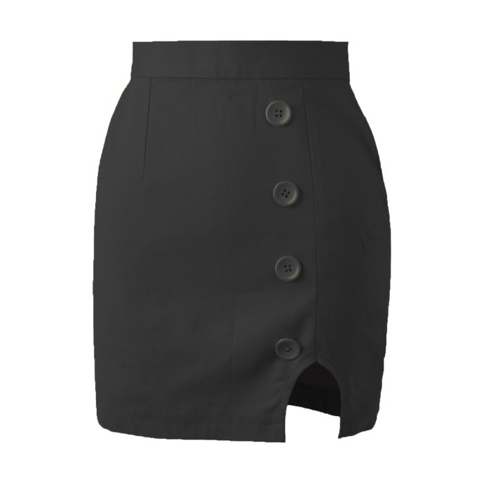 Sexy Bodycon Skirt Women 2021 Fashion Black White High Waist Button Skirts Woman Spring Summer Slim Mini Jupe