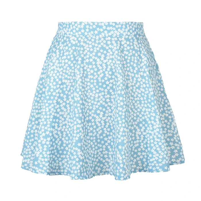 Summer new women's floral print skirt high waist umbrella mini skirt Female invisible zipper chiffon print short skirt women