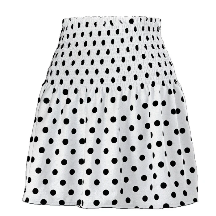 Harajuku A-Line Mini Printed Skirt Girl y2k High Waist Pleated Sailor Korean Kawaii Sweet Beach Dots Short Skirt Skort