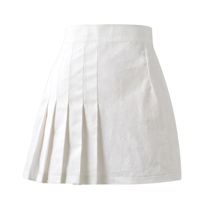 Women's Solid Color Pleated Skirts A Line High Waited Asymmetrical Preppy Kawaii Casual Mini Skirt