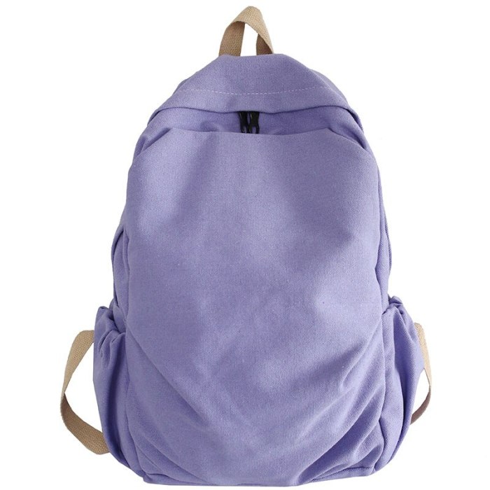Solid Color Women Backpack High Capacity Travel Bag Female Simple Student School Bag Anti-Theft Canvas Laptop Bag Unisex