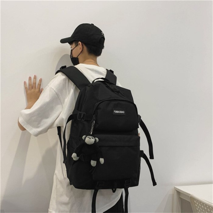 High Capacity Korean Style Concise Casual Backpack Shoulders Bag for College University Male  Female School Student