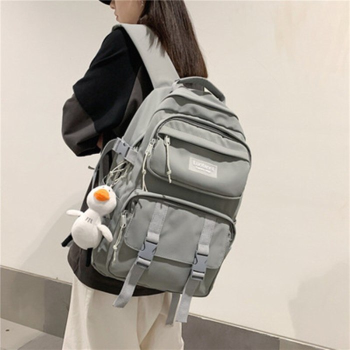 Large Capacity Nylon Male Female Backpack Hot Sales Women Travel Bagpack Couple Laptop Bookbag Solid Color School Men Rucksack