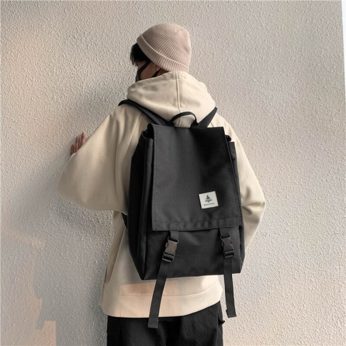 Men's Backpack for Couples with Solid Color Oxford Cloth Student School Bag Harajuku Backpack for Women Backpack for Men