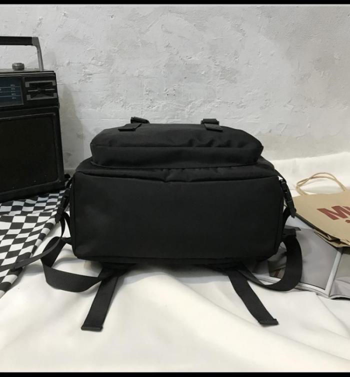 Black Backpack Women Casual Travel Bagpack High Quality Female Rucksack Large Capacity Solid Color Simple Style Mochila