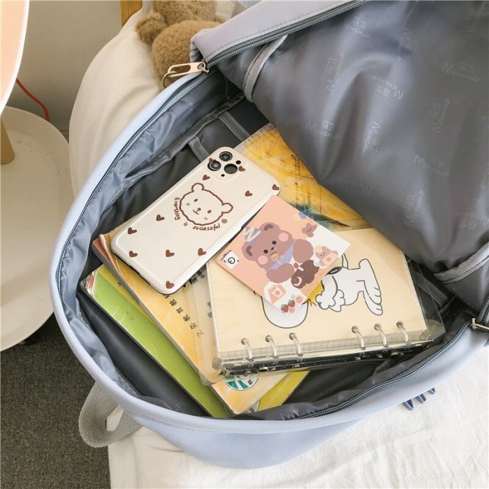 2021 New Double-deck Waterproof Nylon Women Backpack Female Hearts Printed Travel Bag College Girls Big Schoolbag Book Mochilas