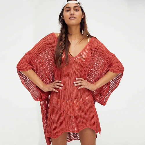 Crochet Skirt Beach Dress Plus Size Summer Dress See Through Swimsuit Cover Up Woman Dress Vacation Outfits Summer Beach