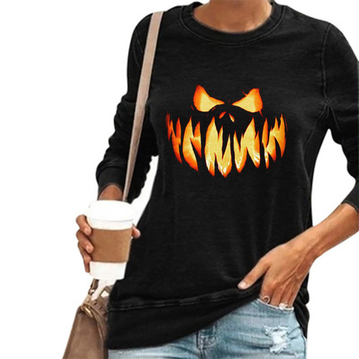 2021 Halloween Style Women's T-Shirts Women's Top Long Sleeve Tops