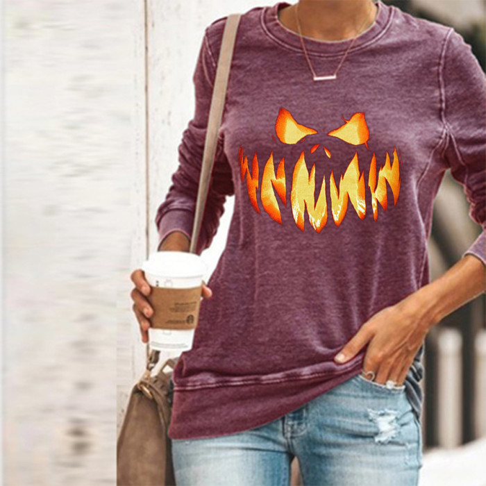 2021 Halloween Style Women's T-Shirts Women's Top Long Sleeve Tops