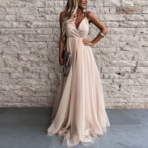 Sexy Summer  Deep V Neck Solid Embroidery Wrap Party Dress Elegant Off Shoulder Sleeveless Long Dress Women Mesh Lace Maxi Dress