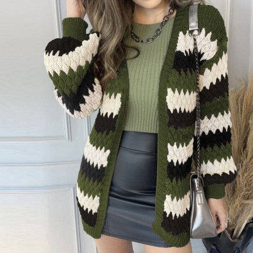 Women Fashion Knitted Sweater Elegant Lantern Long Sleeve Loose Cardigan Jumper Top Autumn Winter Fashion Harajuku Sweaters Coat