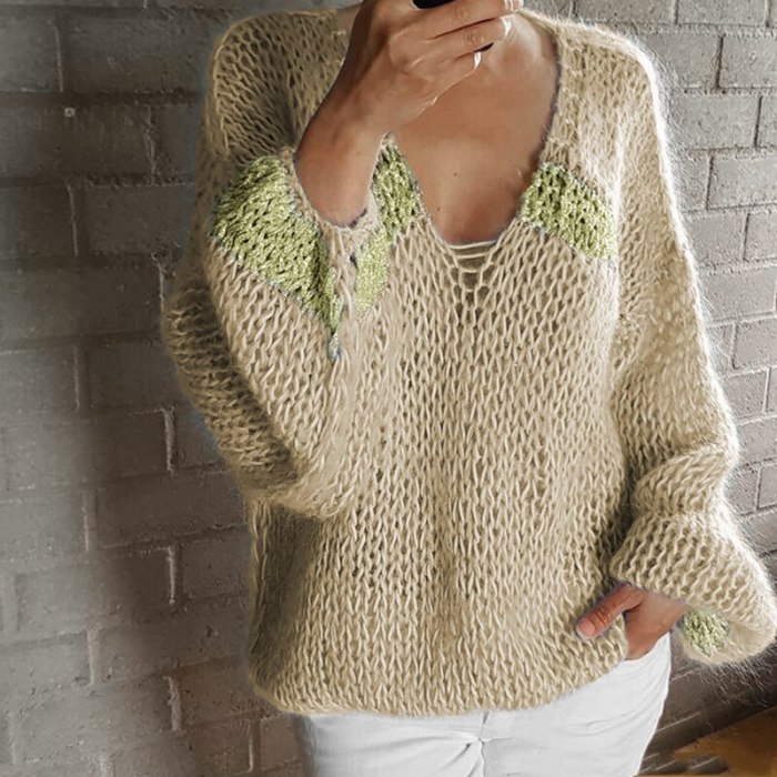 Women Winter V Neck Warm Pullover Tops Fashion Casual Loose Sweaters Elegant Long Sleeve Gold Wire Knitted Sweater Jumper Autumn