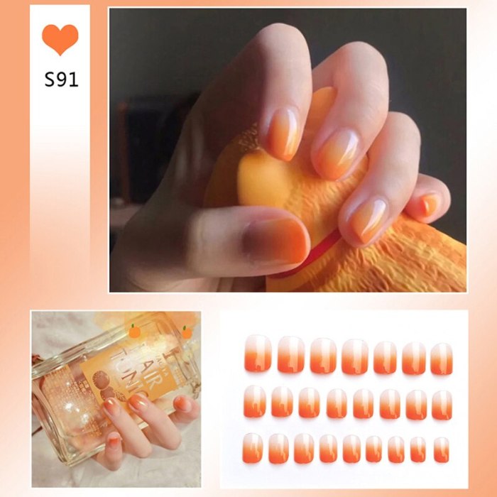Fake Nails Jelly Finger Nail Press On Nails Manicure Decoration Nail With Glue