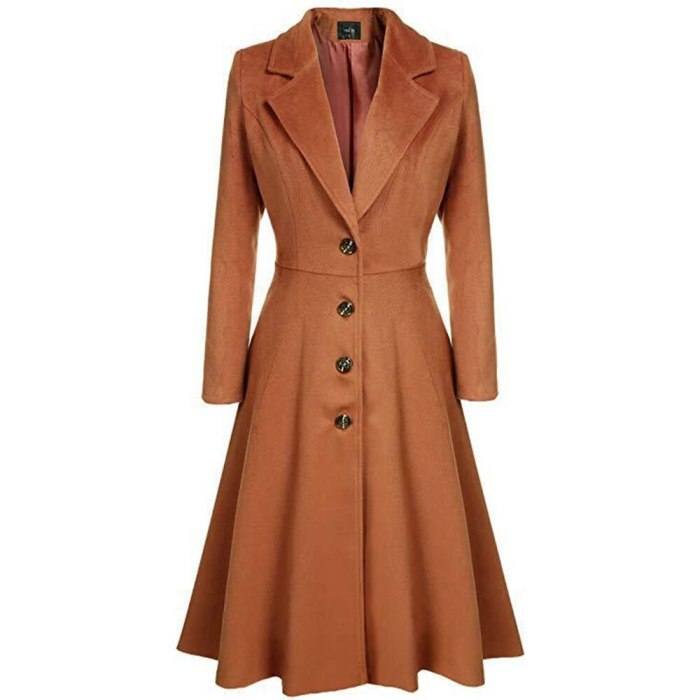 2021 Women Winter Wool Coat Large Sizes Warm Casual Office Ladies Long Trench Coats Pleated Button Autumn Retro Female Overcoats