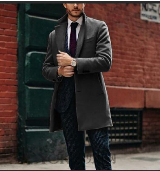 2021 autumn and winter new men's medium and long double-sided tweed coat autumn and winter wool coat trend