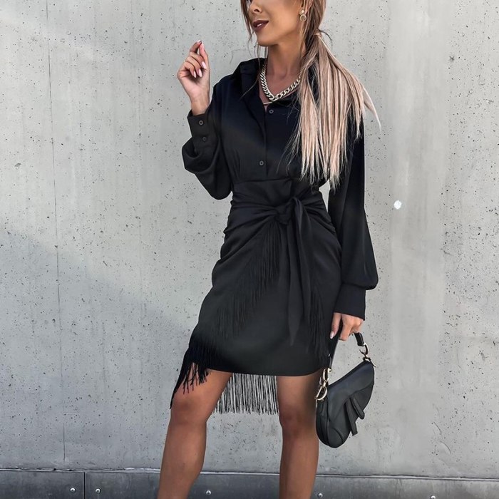 Women V-Neck Folds Ruffle Mini Dress Fashion Spring Chic Lace-Up Solid Party Dress Autumn Long Sleeve Knitted Bottom Slim Dress