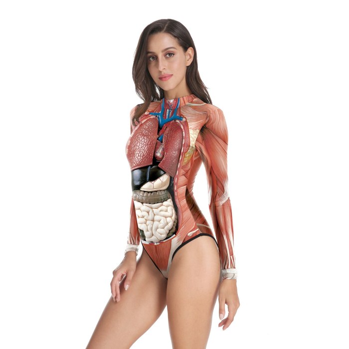 Human Anatomy Body One Piece Jumpsuit for Women Summer 2021 Long Sleeve Bodysuit Unique Science Teacher Body Suit Romper Clothes