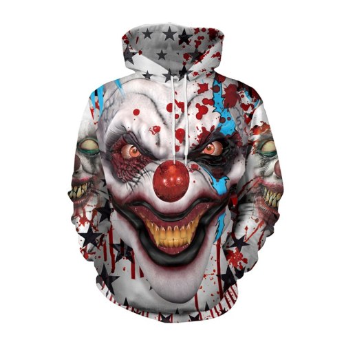 New horror clown Cosplay Halloween costume costume horror hooded hood sweater anime cartoon unisex women
