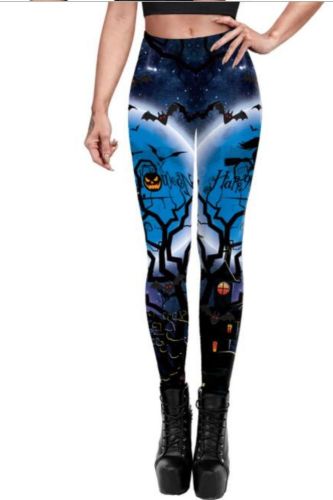 Halloween Cosplay For Women Skull 3D Printed Sexy Slim Workout Leggings Fitness Trousers 2021 Plus Size Pants