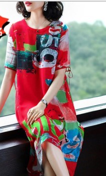 Trendy Floral Printed Round Neck Maxi Dress