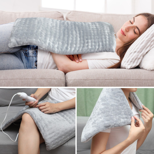 Heating Pad for Back Pain and Cramps Relief 30*60cm Soft Velvet Machine Washable