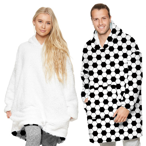Phantasy Winter Warm Fleece Blanket Hoodies Oversized Hooded Print Sweatshirt Jacket Couple TV Tracksuit Casual Family Pullover