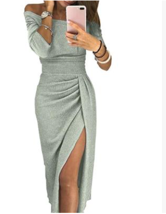 Sexy Seven-tenths Sleeves Cold Shoulder Bodycon Dress