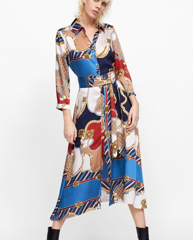 An Early Fall Chic Vintage Print Dress