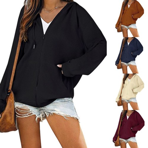 Women Casual Baggy Hooded Sweatshirts Autumn Winter Warm Fashion Aesthetic Plaid Long Sleeve Pockets Hoodies