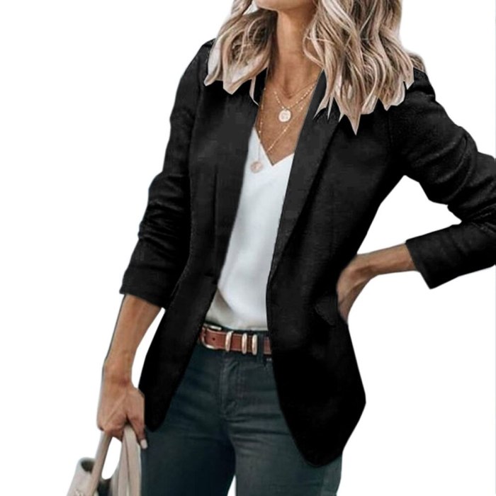 Solid Color One Button British Blazers Style European and American Blazer jacket coat   women