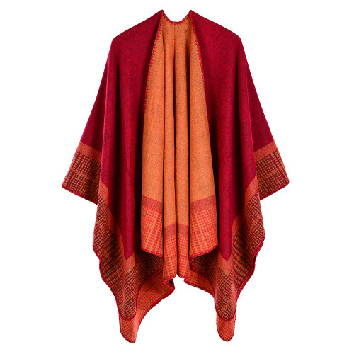 New Autumn/Winter Shawl Fashion Striped Poncho Women Cloak Luxury Plaid Cashmere Scarves Warm Pashmina Wholesale