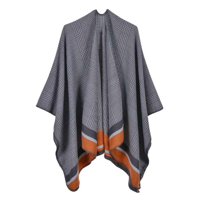 Plus Women's Air-Conditioning Shawl Cloak 2021 New Warm Autumn Capes Women Striped Poncho Capes Long Design