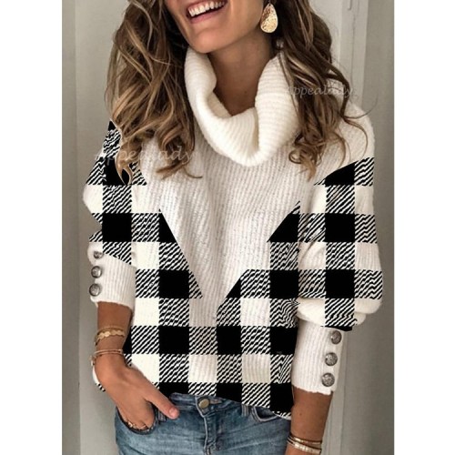 Women Lace patchwork  Buttons knit pullovers Elegant Winter Sexy V Neck Knitted sweater tops jumpers 5XL