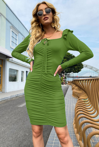 Sexy Mini Shirt Dress Women Fashion Autumn Long Sleeve Outfits Office Lady Button Up Ruched Dresses Women Casual Dress Vestidos