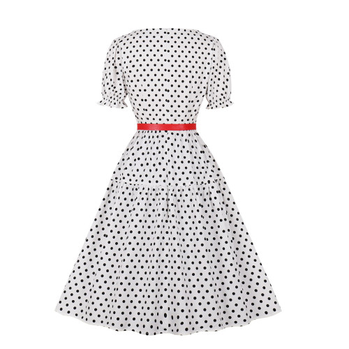 Women's Retro Polka Dot Temperament  Vacation Dresses