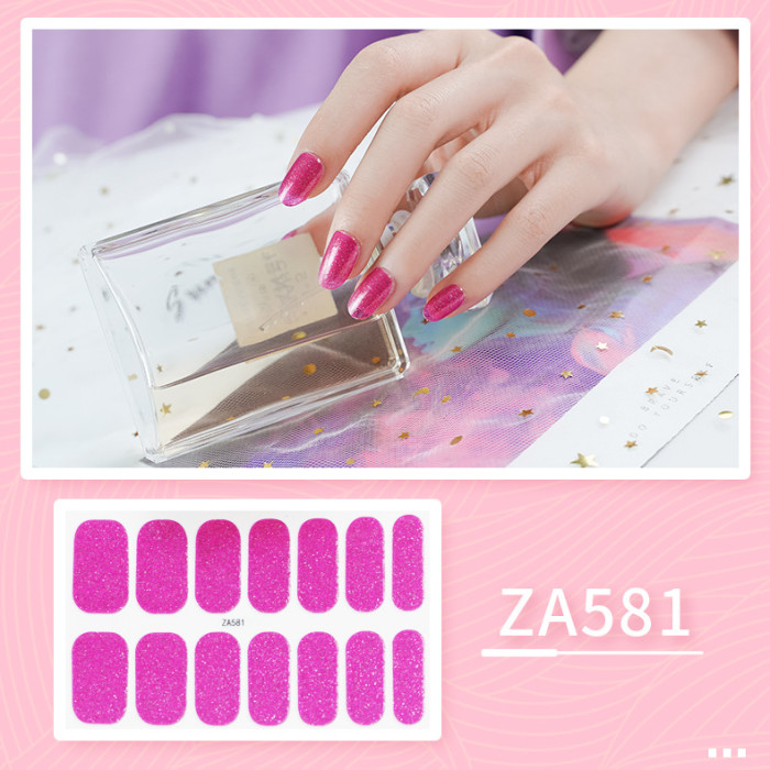 New 24 Pieces Of Onion Powder Waterproof Solid Color  False Nails