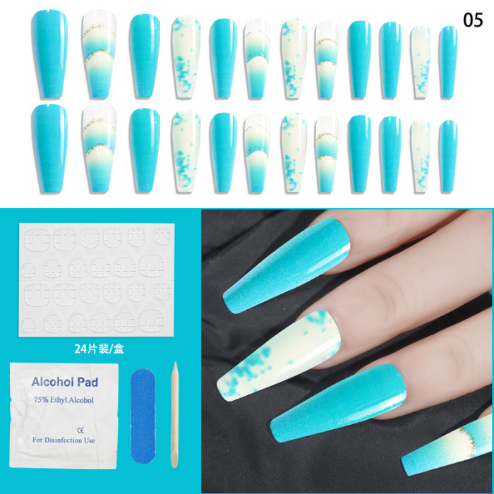 Long Ballet Finished Patch T-shaped Wearable  False Nails Jelly Glue