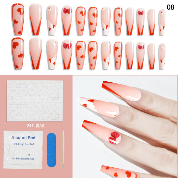 Long Ballet Finished Patch T-shaped Wearable  False Nails Jelly Glue