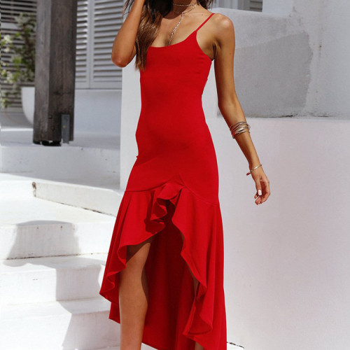 Summer Women's Sexy Backless Irregular Elegant Party  Maxi Dress